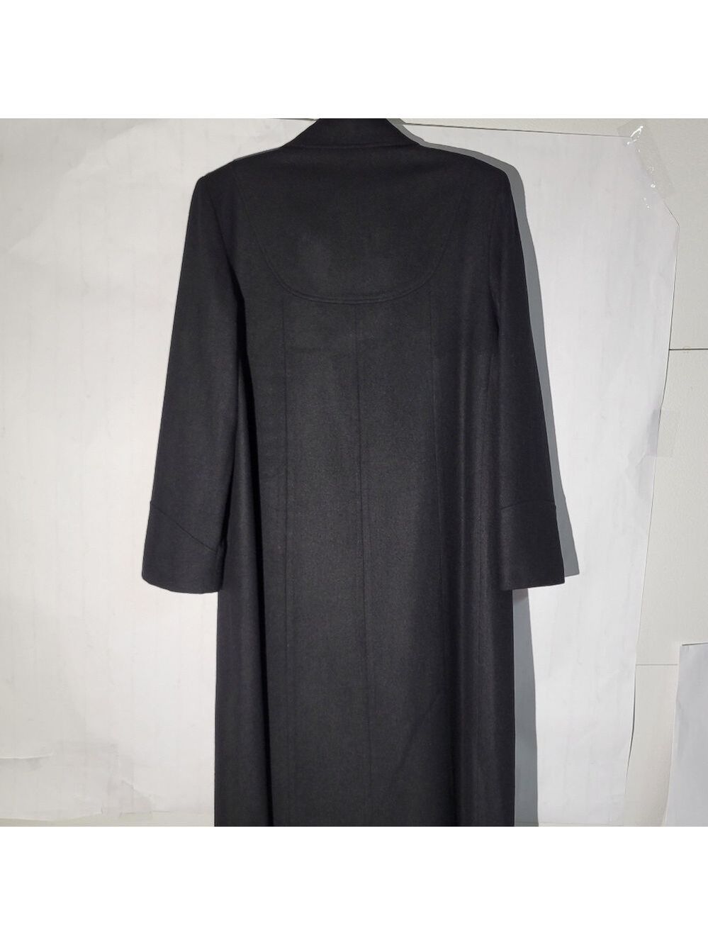 Women's Braefair Vintage Black Wool Mix Overcoat, Size 12 - Picture 6 of 16